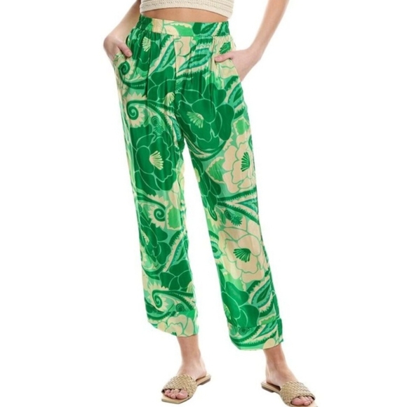 Farm Rio Tropical Groove Pants Green Size S - Picture 1 of 9